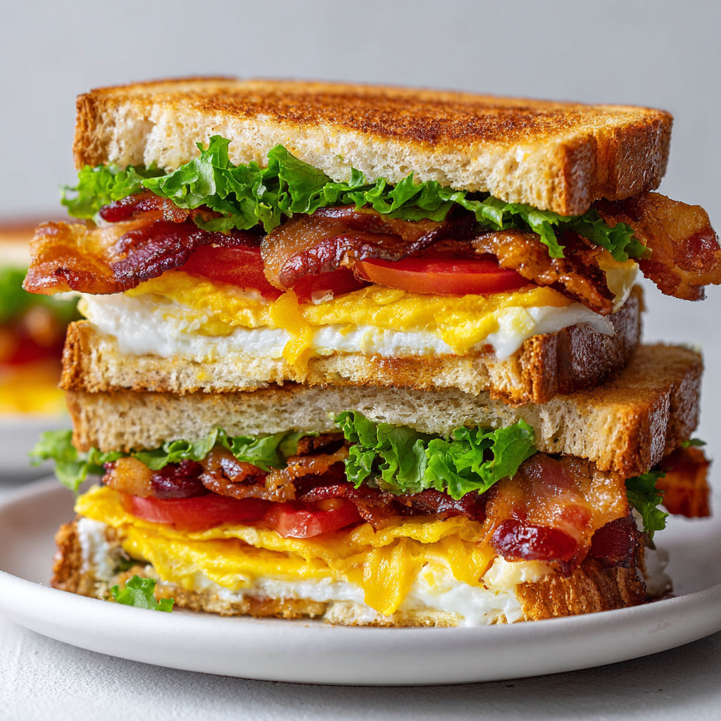 Un sandwich parfait composé de bacon, tomates, lettuce et œufs, pratique, nourrissant et zéro galère dans le sac !