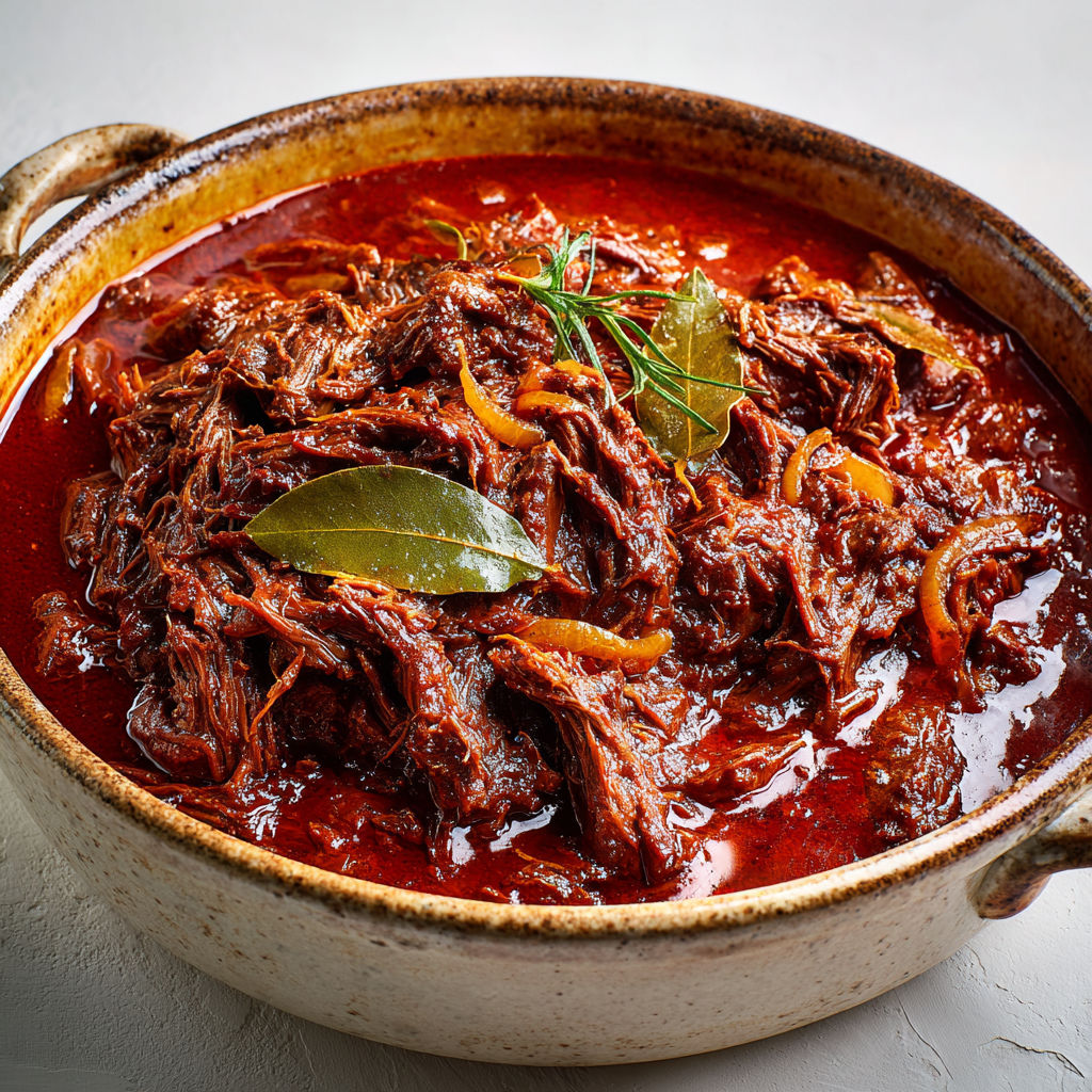Un plat de stracotto alla romana, une recette de boeuf riche et savoureuse.