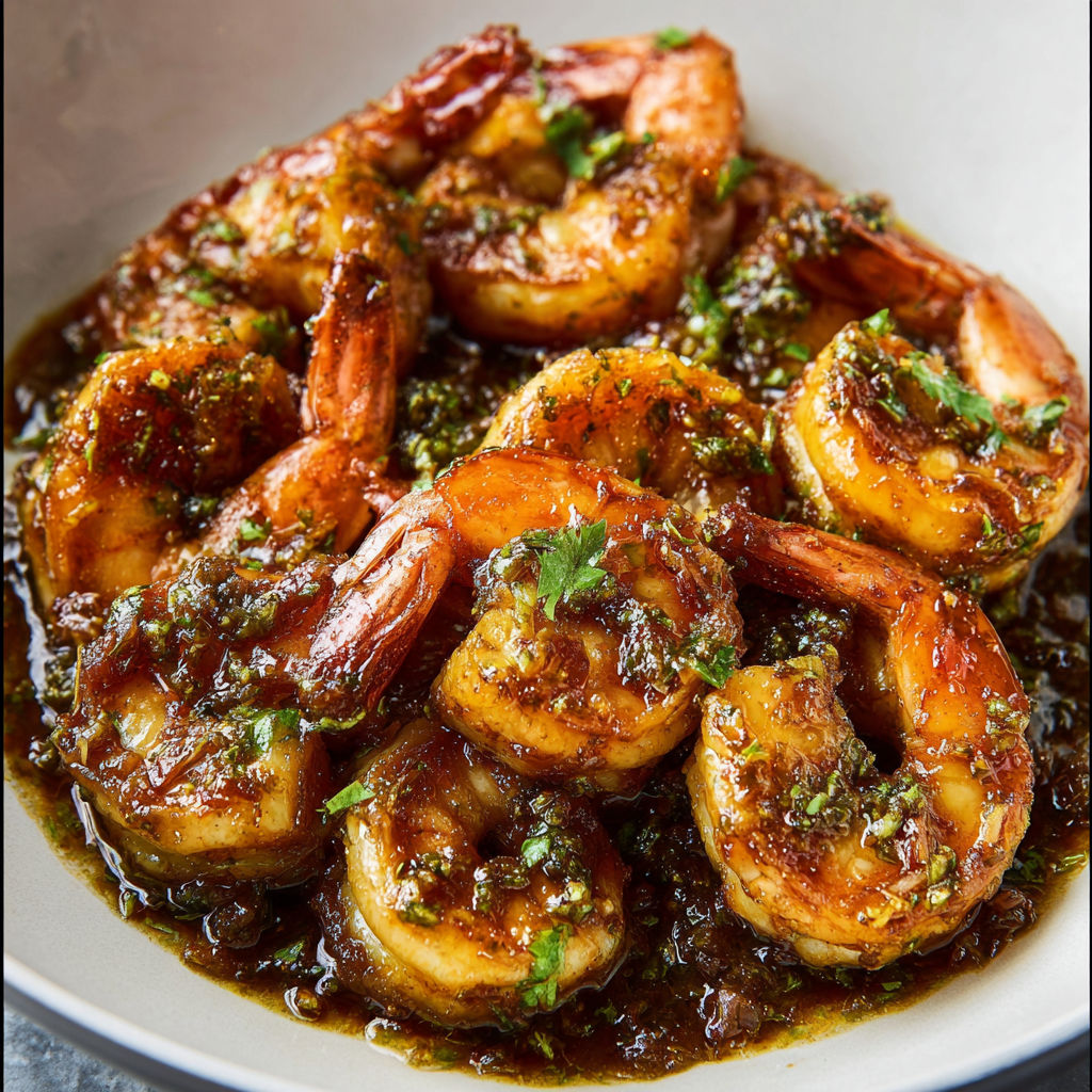 Sauté de crevettes aux racines de coriandre, une recette savoureuse et délicieuse.
