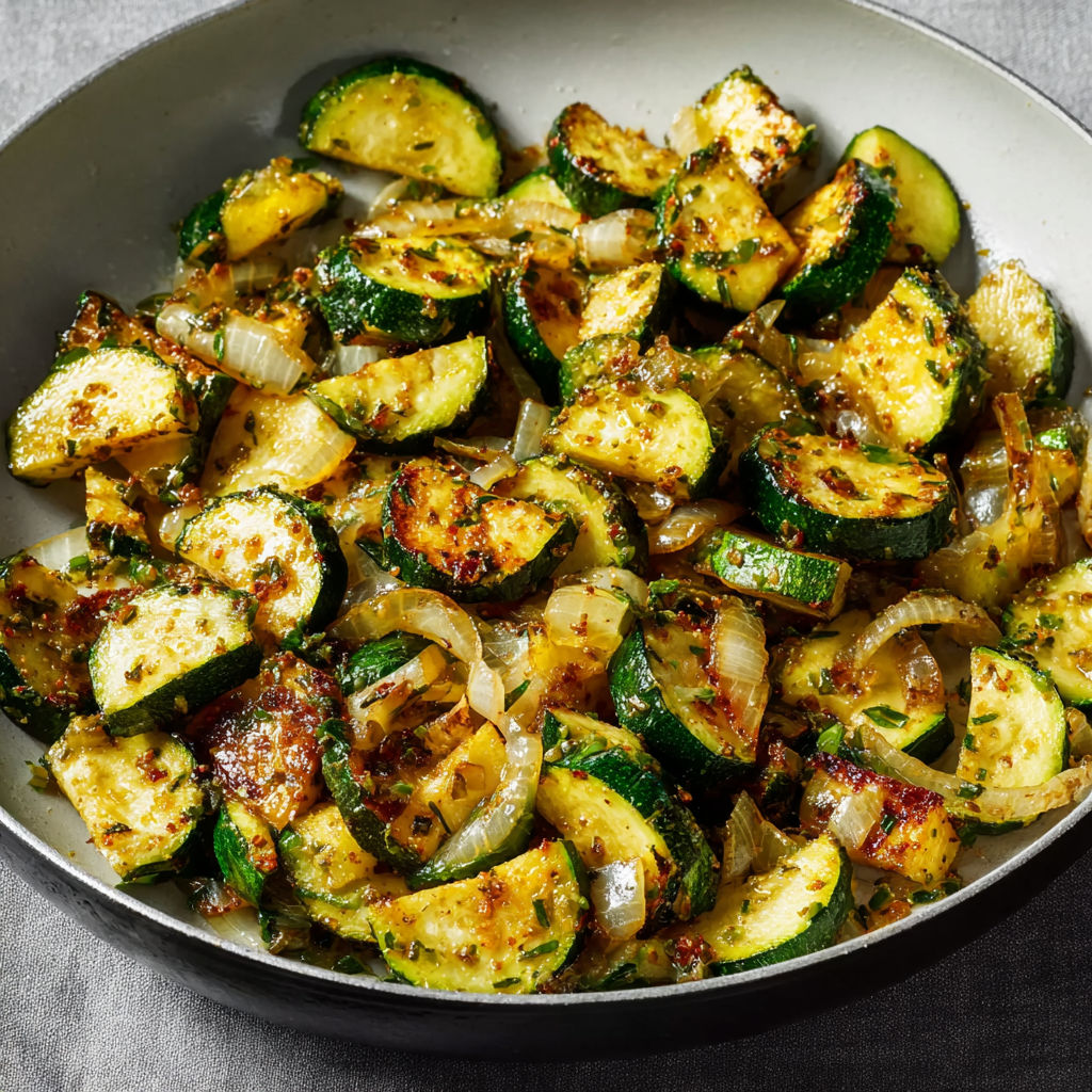 Une poêle remplie de courgettes et d'autres légumes, prêts à être cuits.