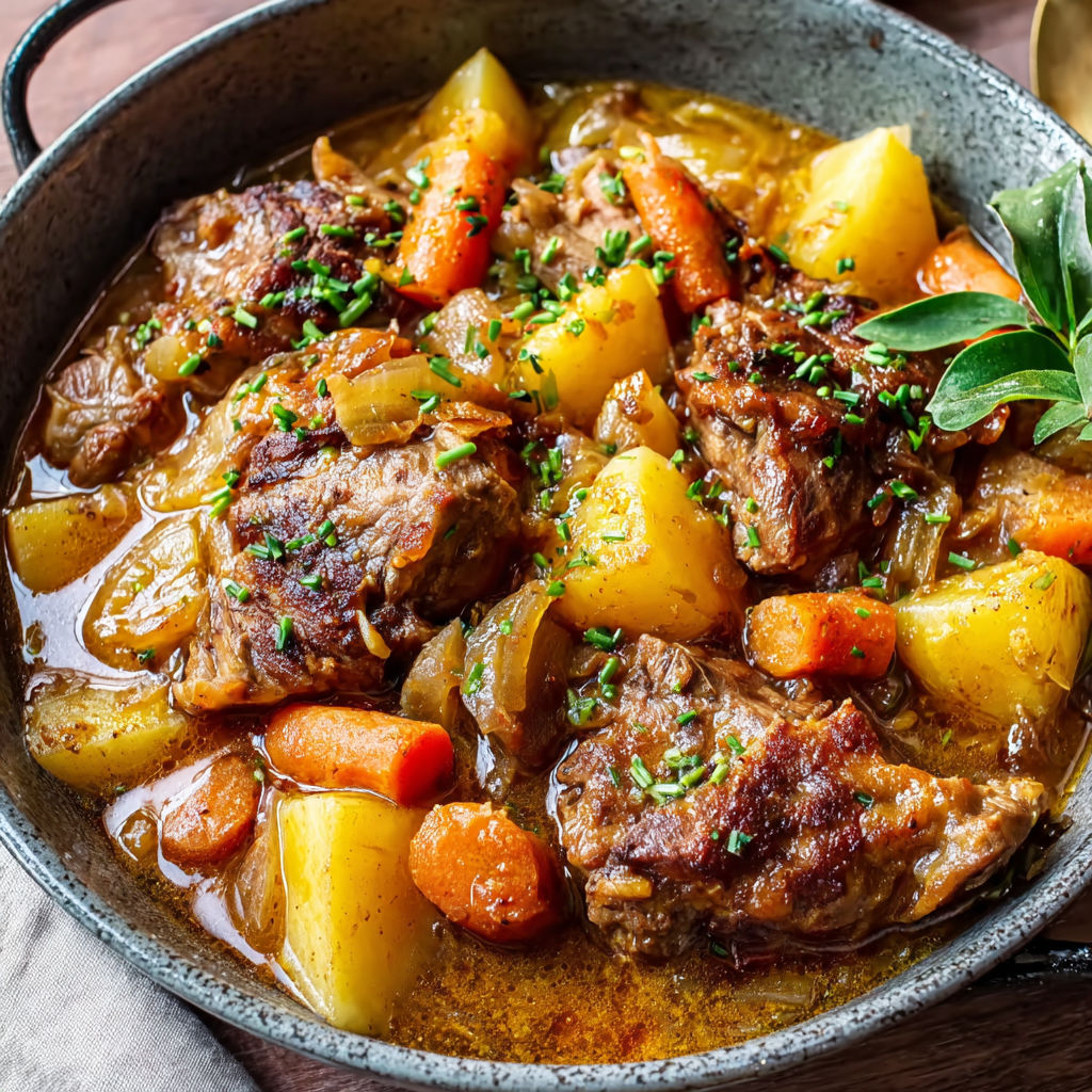 Cocotte d’agneau façon irlandaise, recette réconfortante aux légumes fondants.