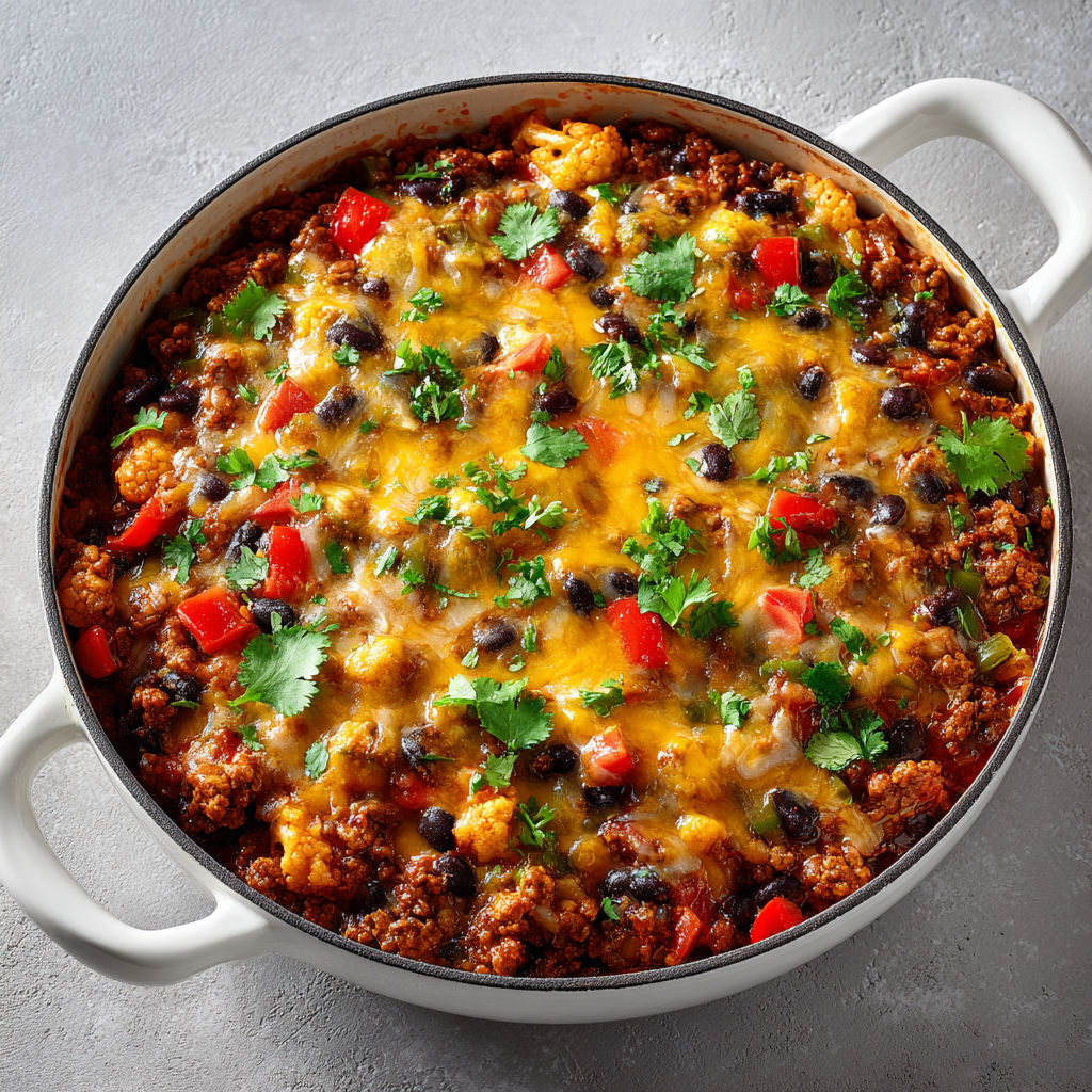 Casserole de porc et de fromage pour tortillas.