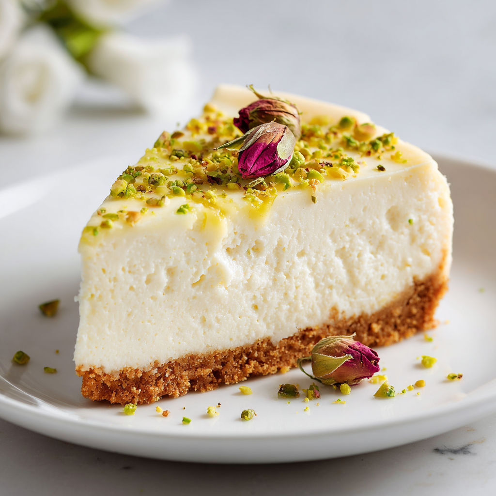 Cheesecake frais sans cuisson au citron vert, spéculoos et éclats de pistache.