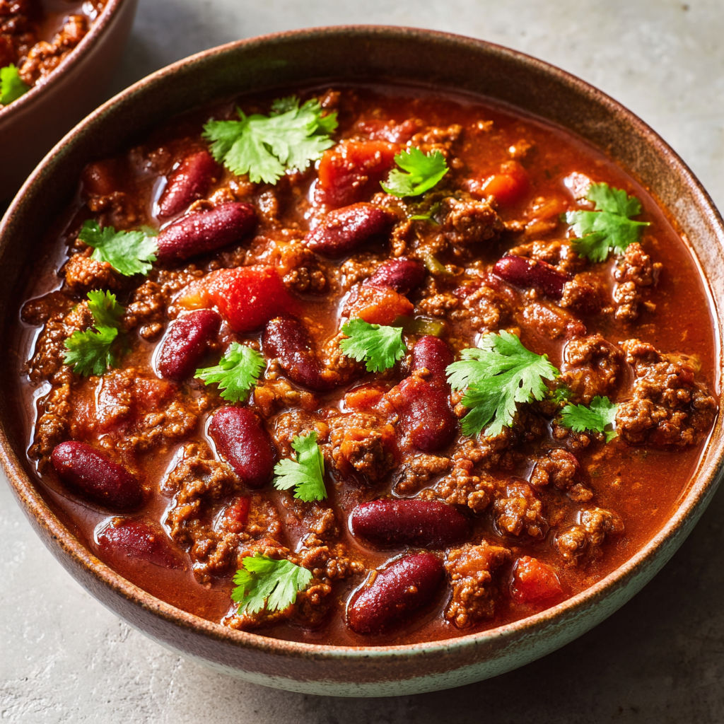 Une recette de Chili Con Carne Classique au Bœuf et Haricots Rouges.