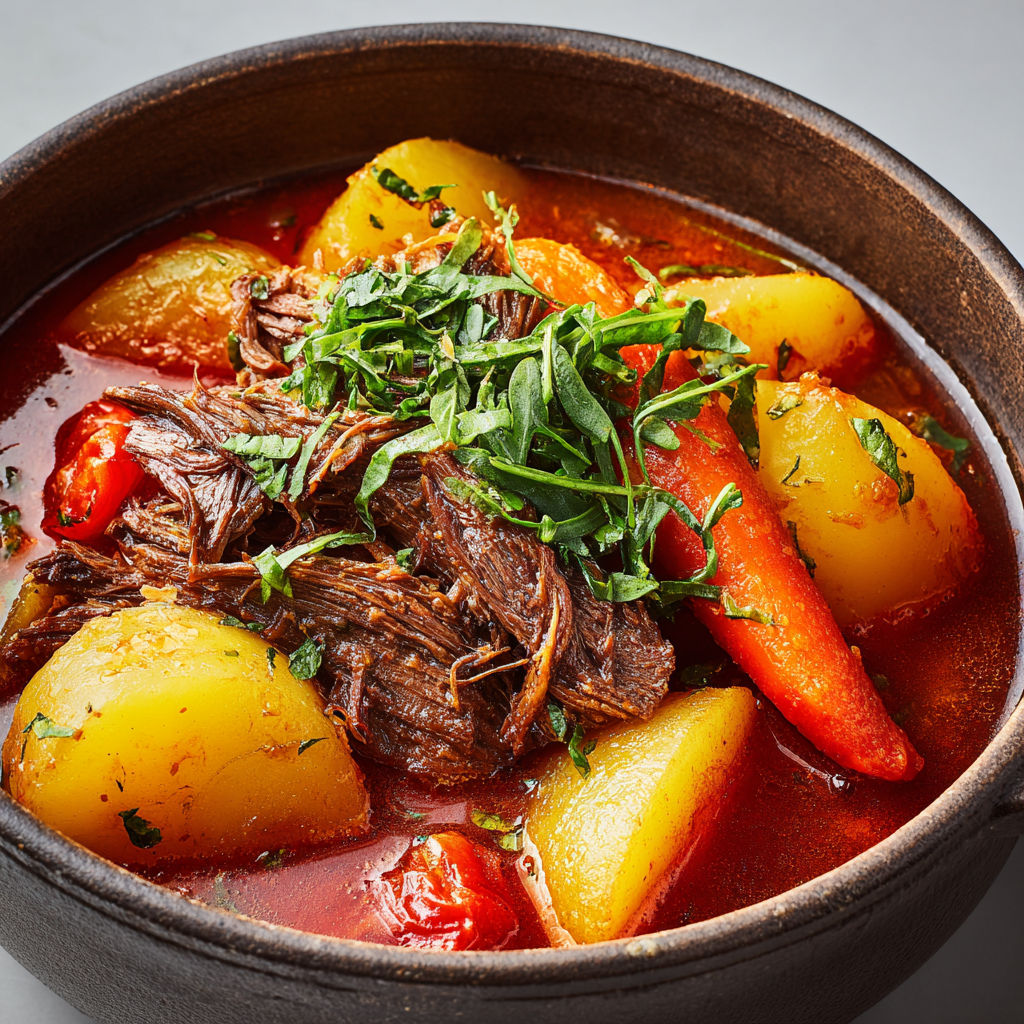 Pot-au-feu de Bœuf à la Tomate et Légumes Fondants.
