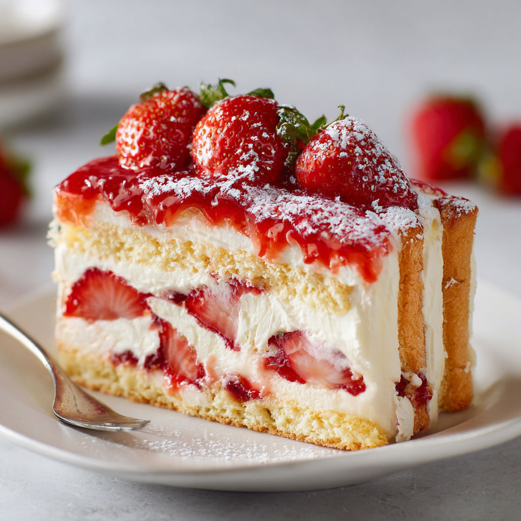 Charlotte aux fraises mascarpone et crème vanillée sans four, dessert frais facile aux biscuits cuillère.