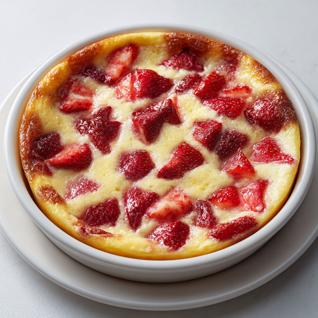 Clafoutis aux fraises maison facile et moelleux, dessert fruité au four façon gâteau fondant.