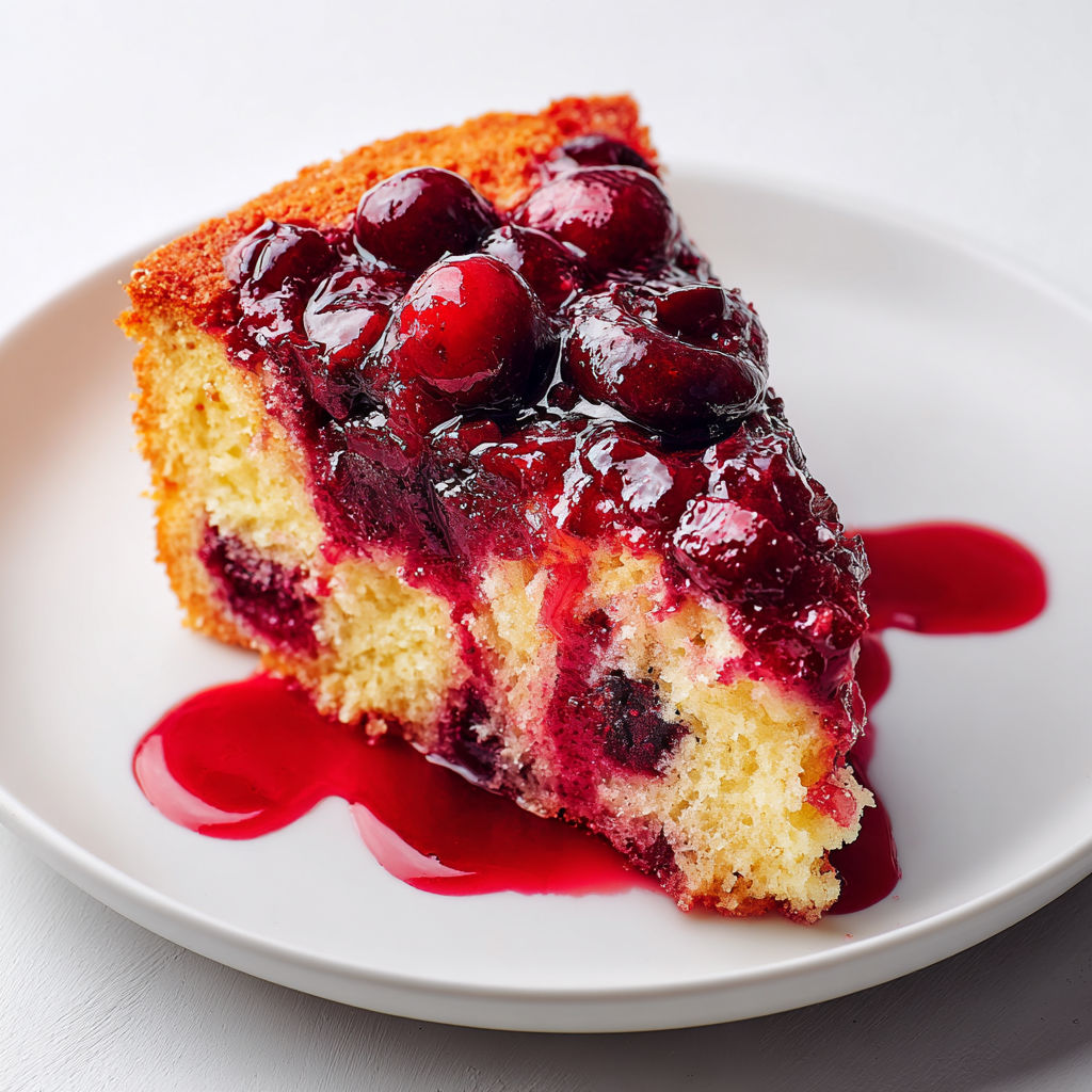 Moelleux aux cerises au sirop, fondant maison à la poudre d’amandes et infusion de verveine.