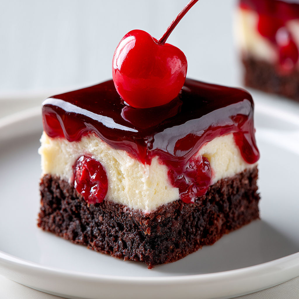Cheesecake Brownie aux Cerises Ultra Fondant, Double Texture Irrésistible.