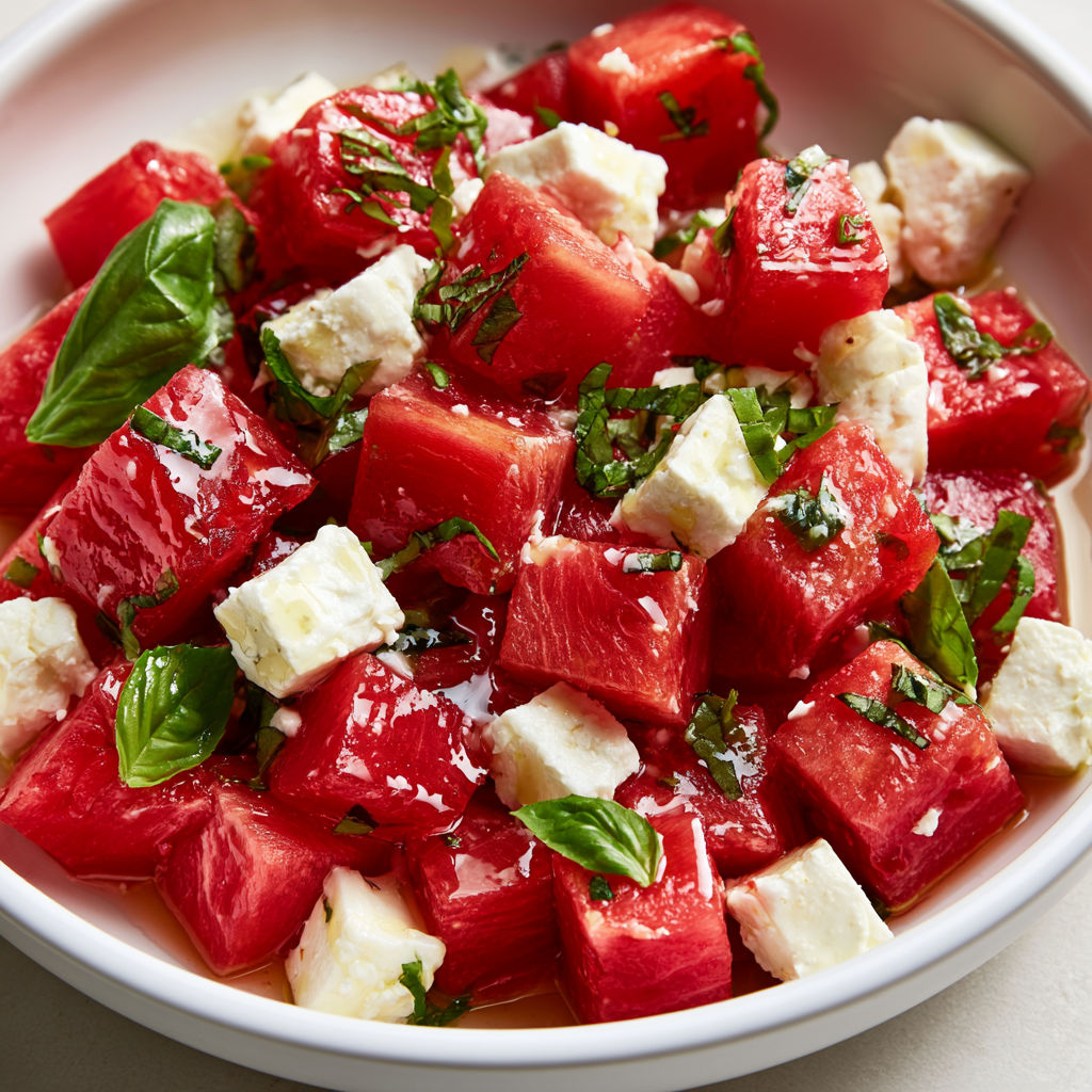 Salade Estivale Pastèque-Feta Ultra Rafraîchissante et Légère.