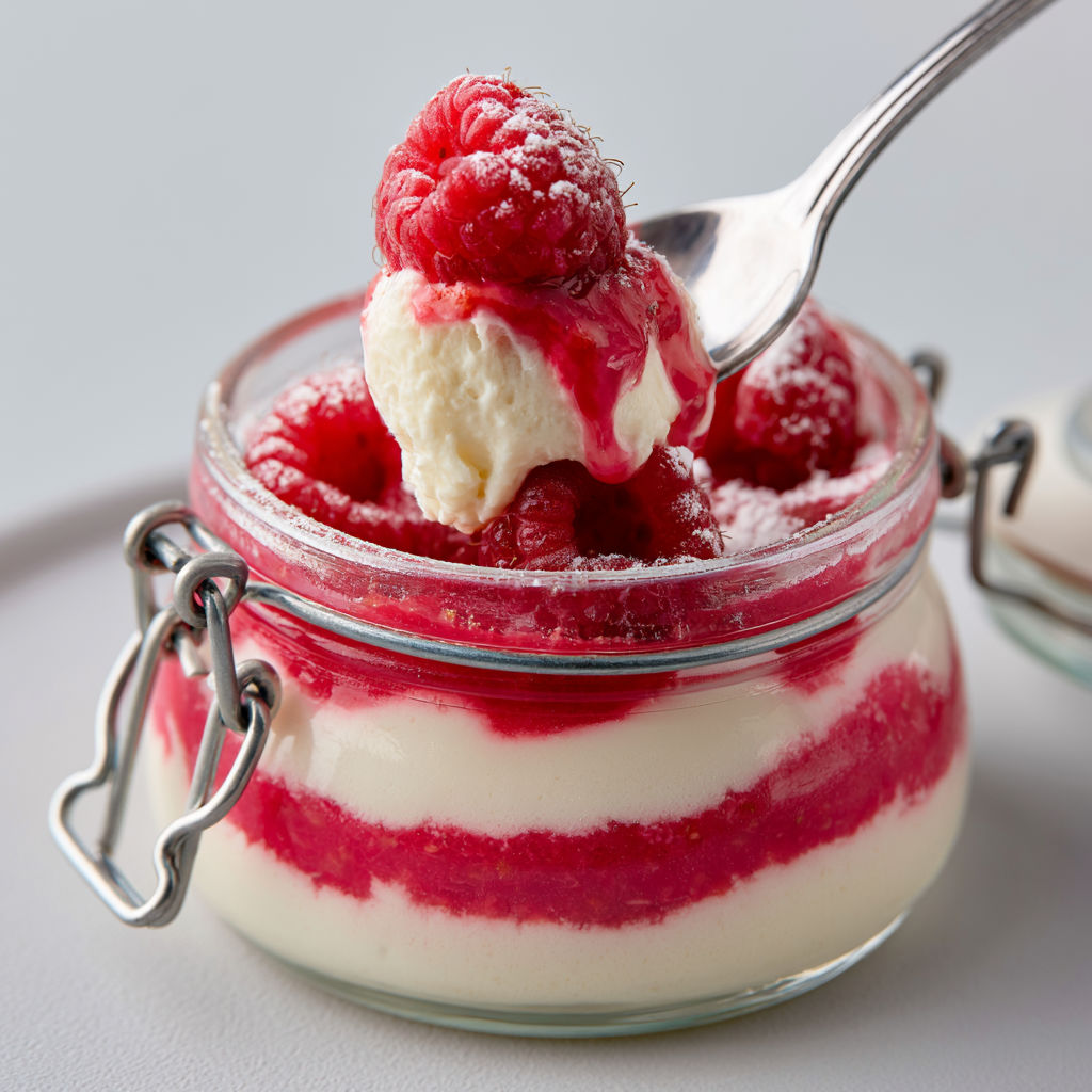 Mousse Mascarpone aux Framboises Légère et Aérienne en Verrines Bicolores.