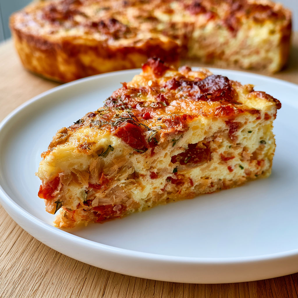 Flan Léger au Thon et Tomates Fondantes aux Oignons Confitures.