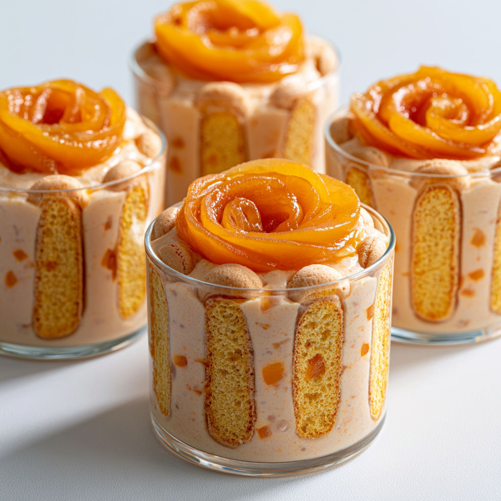 Verrines Gourmandes aux Abricots Façon Charlotte, Fraîches et Élégantes.