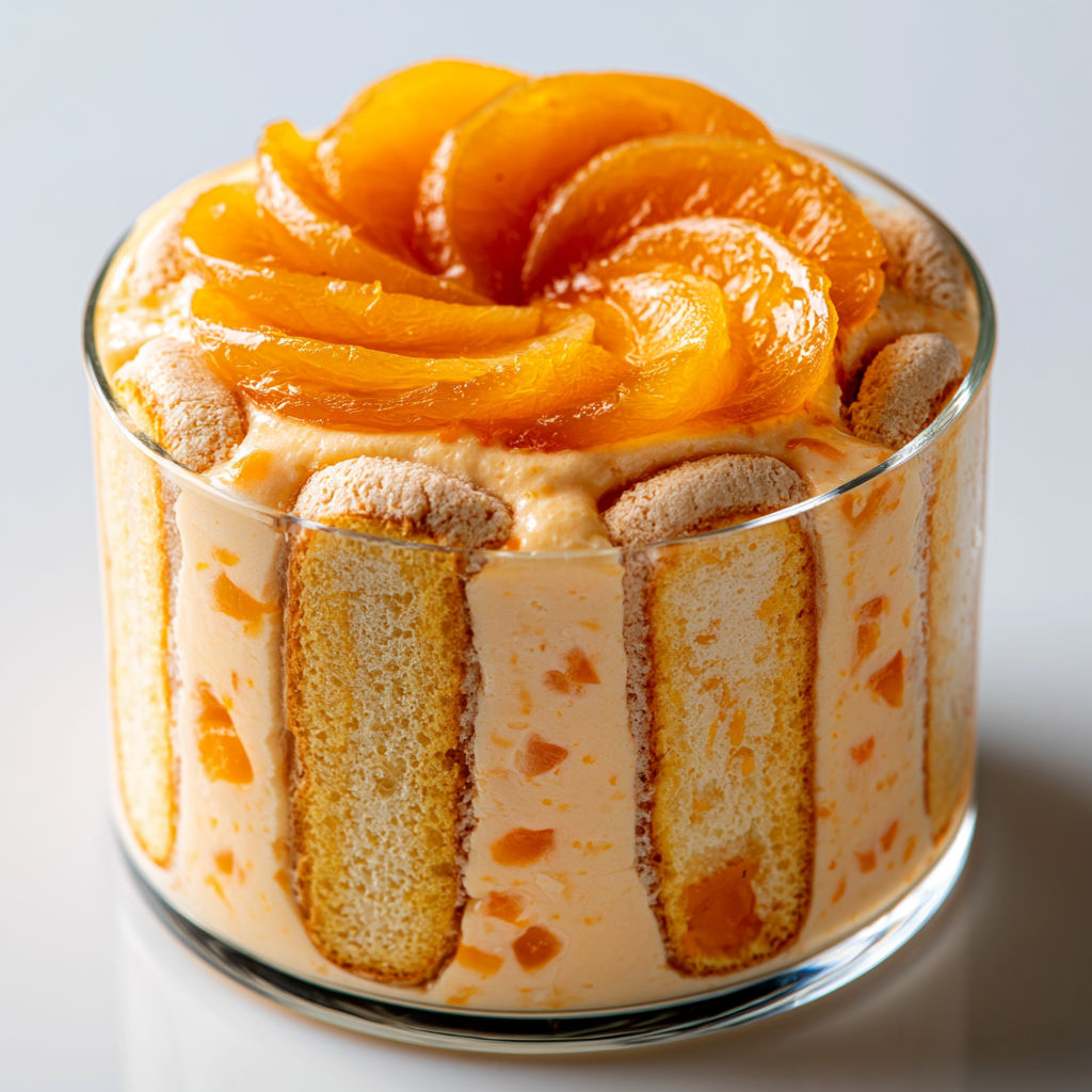 Une verrine de Charlotte aux Abricots Maison, un dessert fruité, léger et élégant.