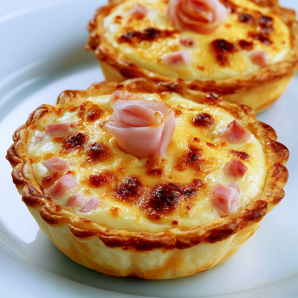 Mini Cakes Moelleux au Jambon et Fromage Râpé.