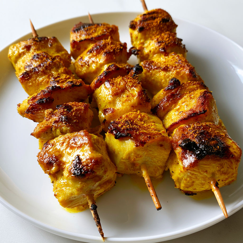 Brochettes de Poulet Express aux Épices, Marinade Gourmande au Miel et Curry.