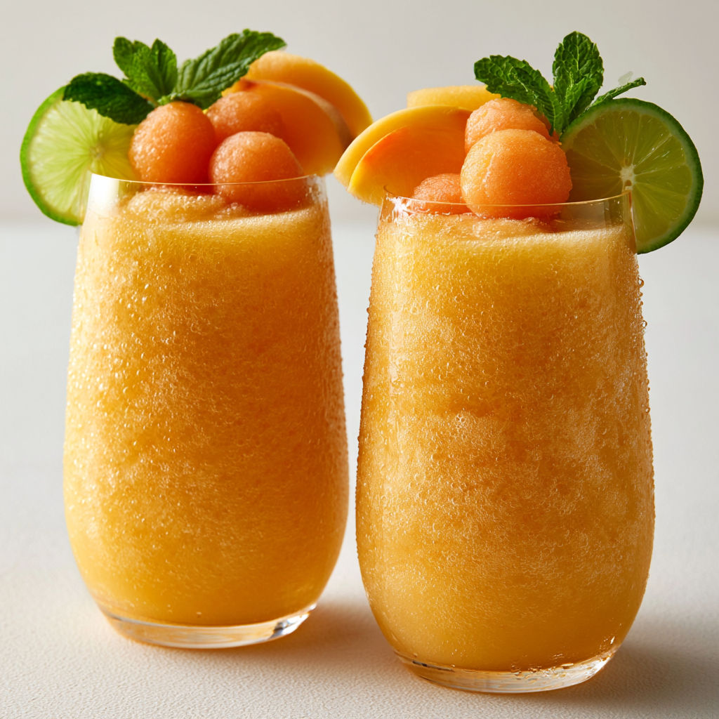Smoothie Fraîcheur et Estival au Melon, Pêches Juteuses et Citron Vert.