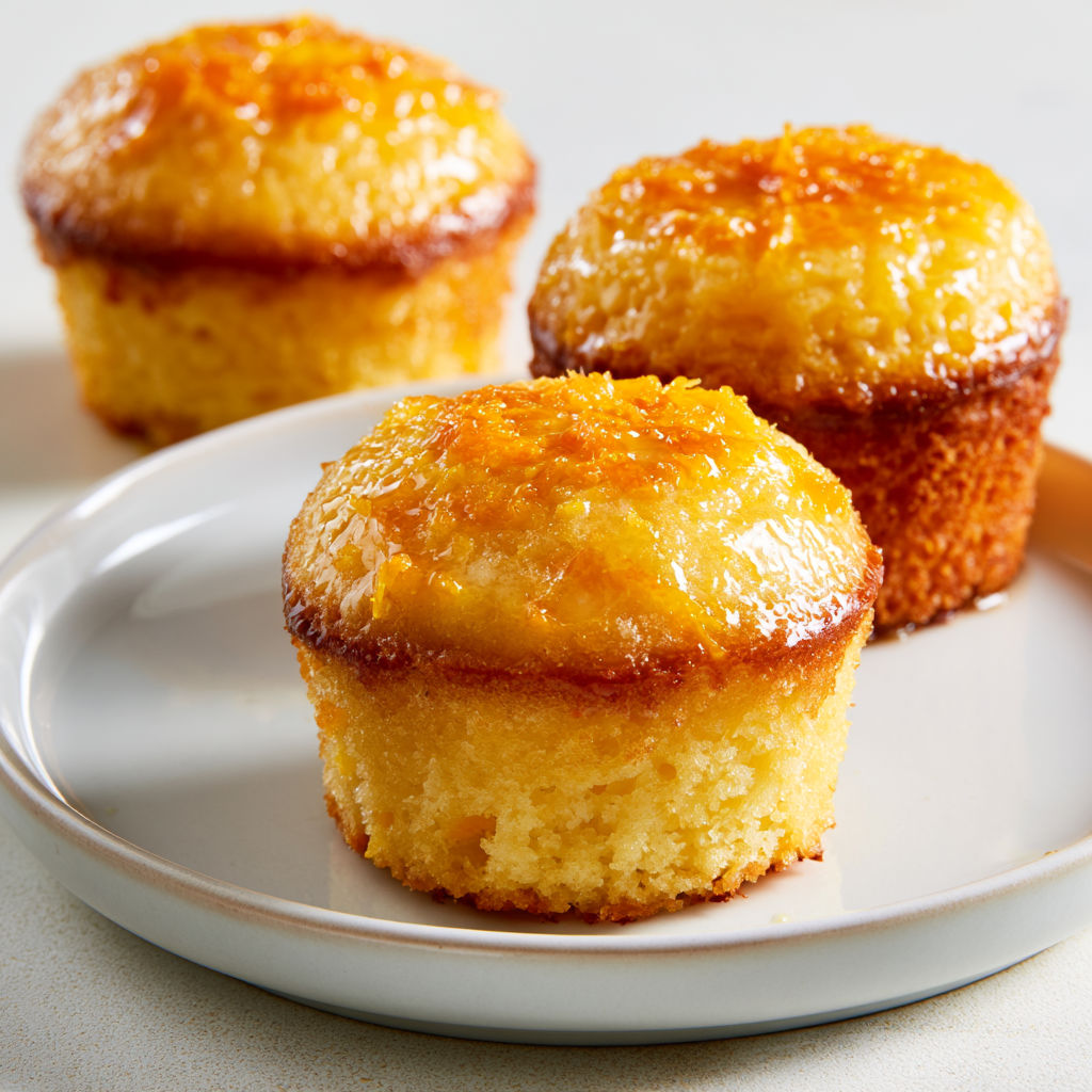 Petits Gâteaux aux Agrumes, Orange, Citron et Sirop Brillant