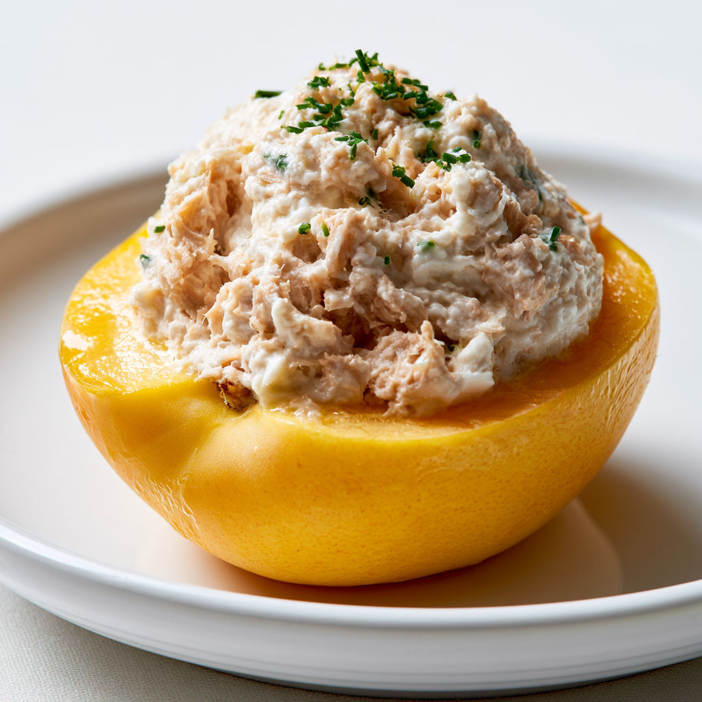 Pêches Gourmandes aux Rillettes de Thon Maison.