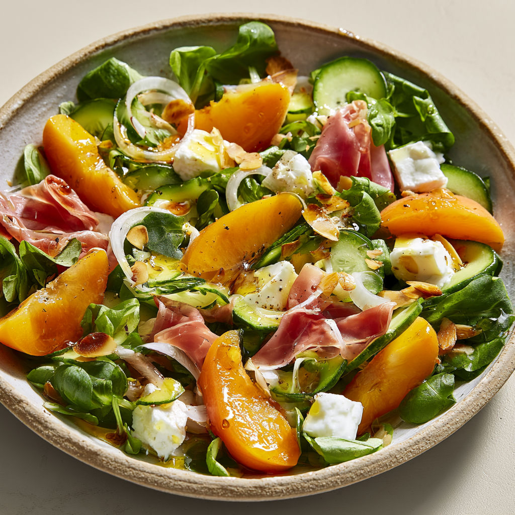 Salade Estivale aux Abricots, Courgettes & Feta.