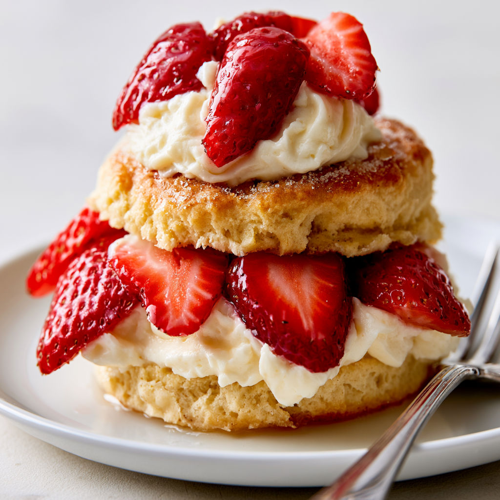 Petits Shortcakes aux Fraises et Crème au Chocolat Blanc.