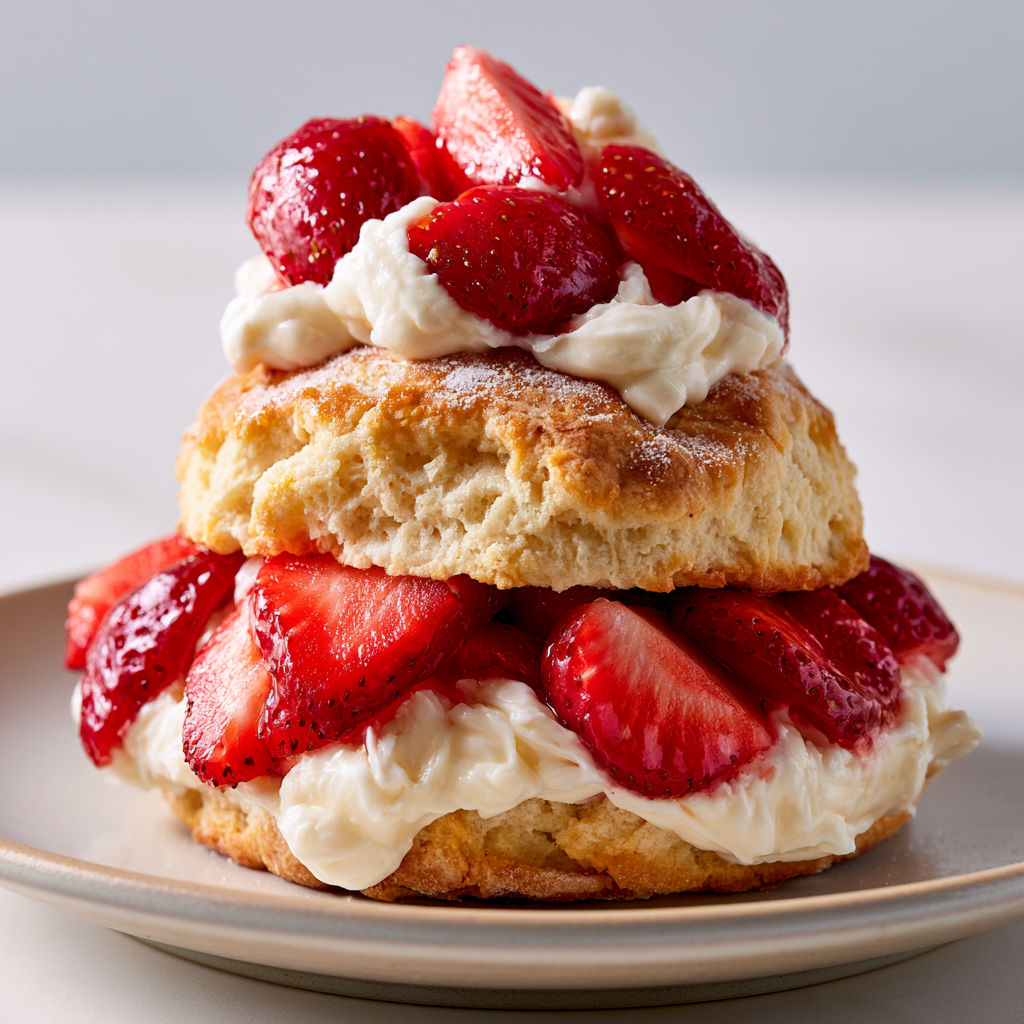 Shortcakes Maison aux Fraises, Fromage à la Crème et Chocolat Blanc.