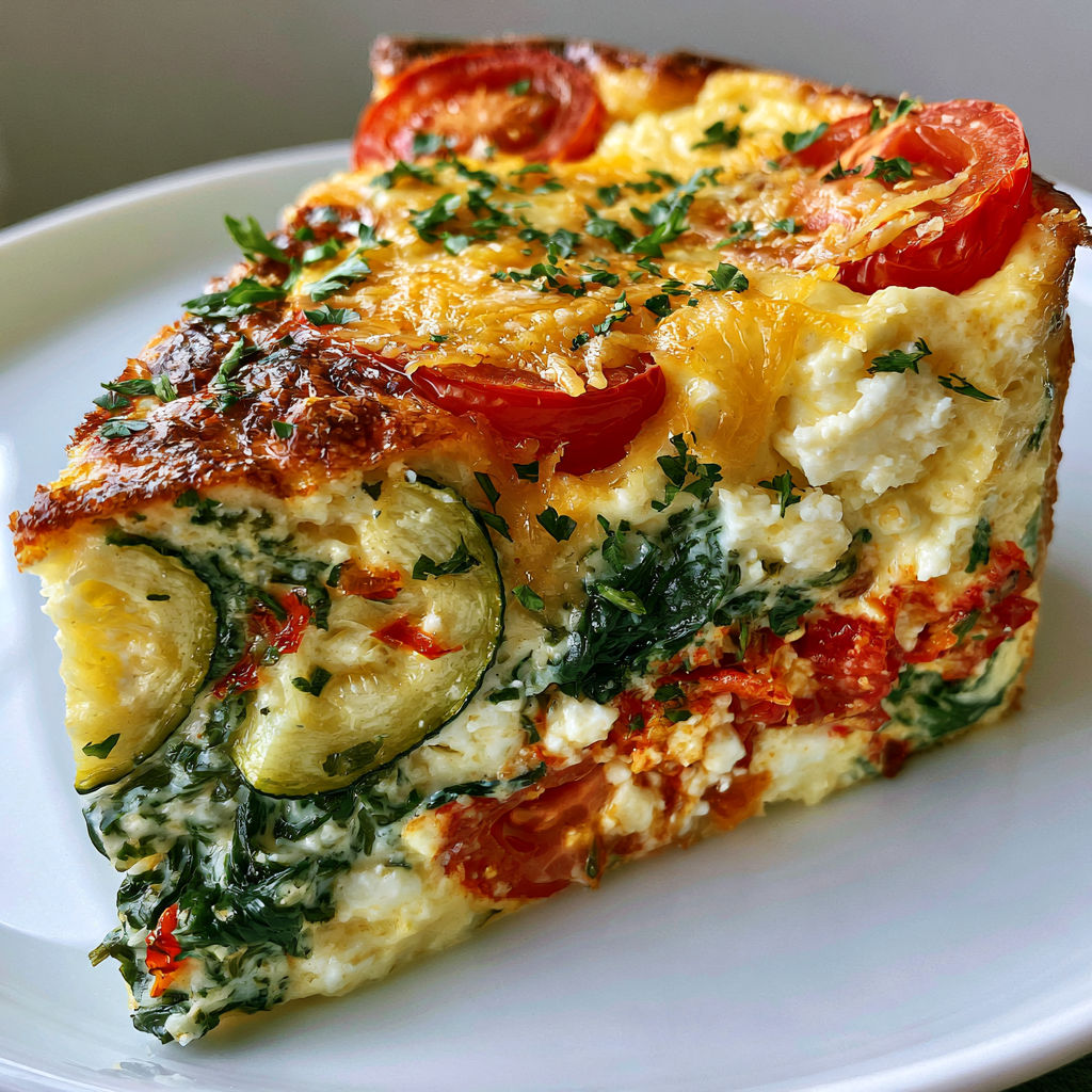 Quiche Légère d'Été aux Courgettes, Tomates et Épinards.