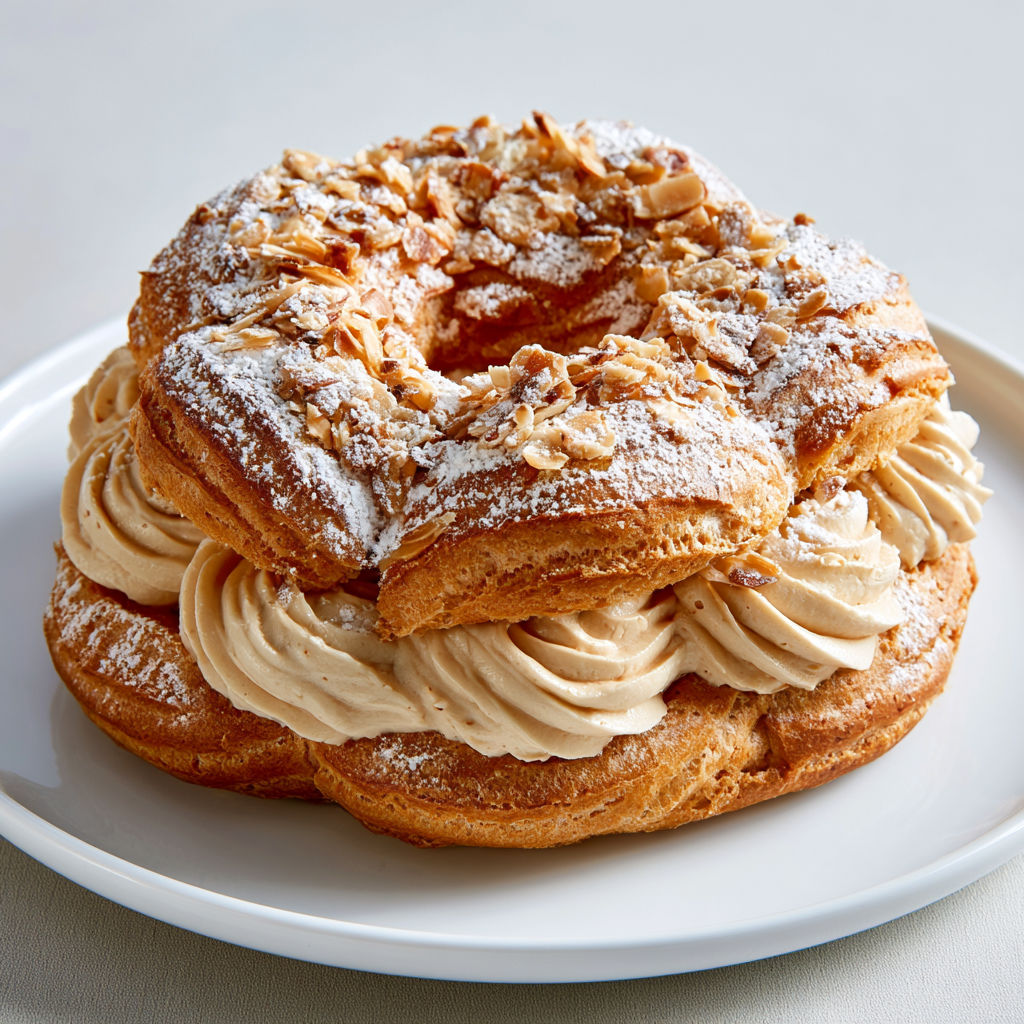 Paris-Brest Gourmand au Praliné et Amandes Effilées.