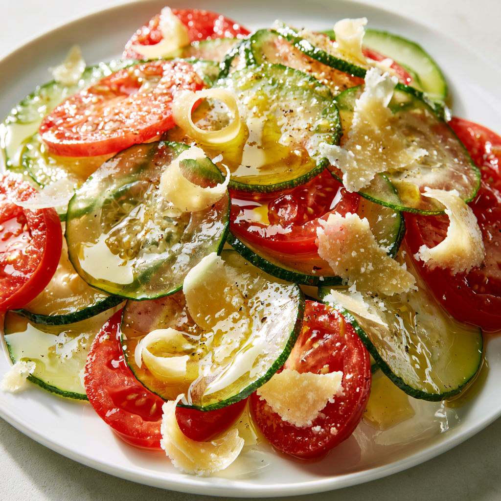 Cette salade façon carpaccio aux courgettes et parmesan est prête en seulement 10 minutes.