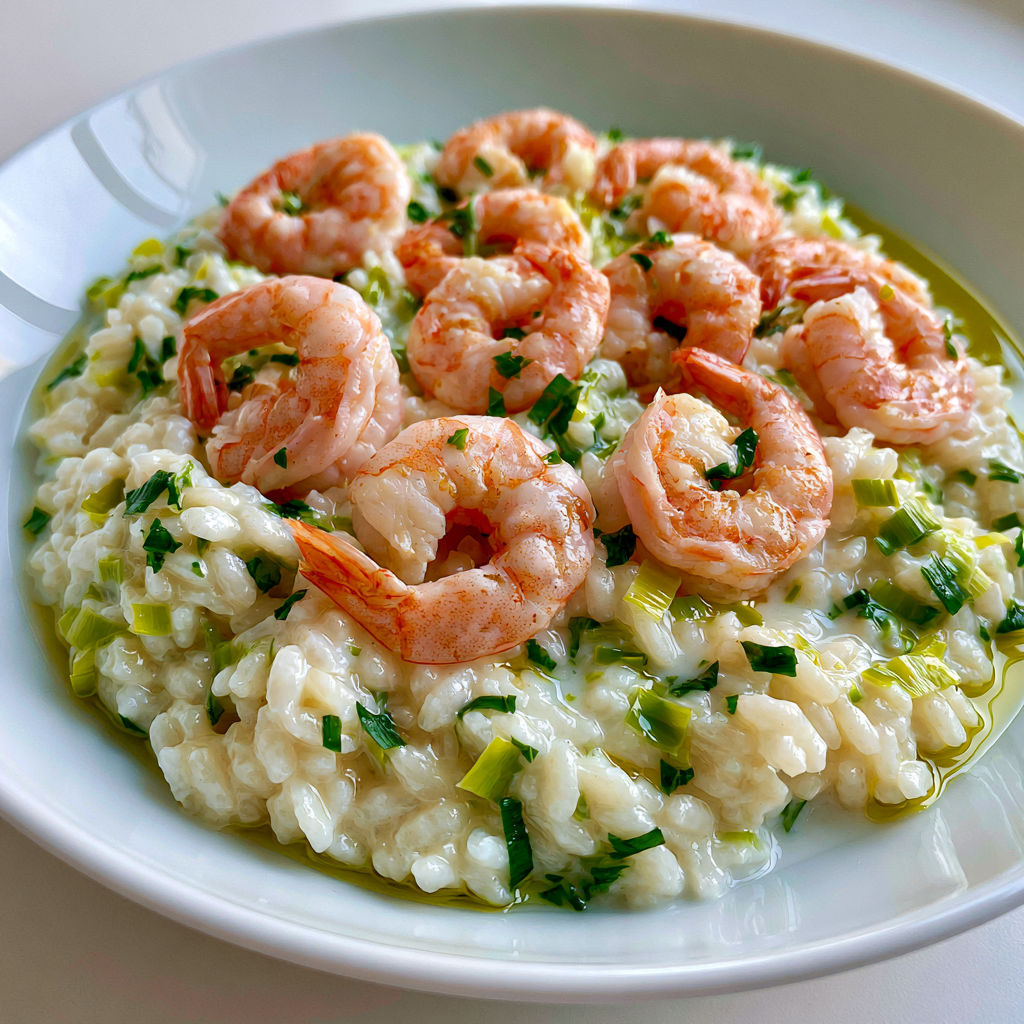 Risotto crémeux aux crevettes et lait de coco : une recette raffinée et facile.