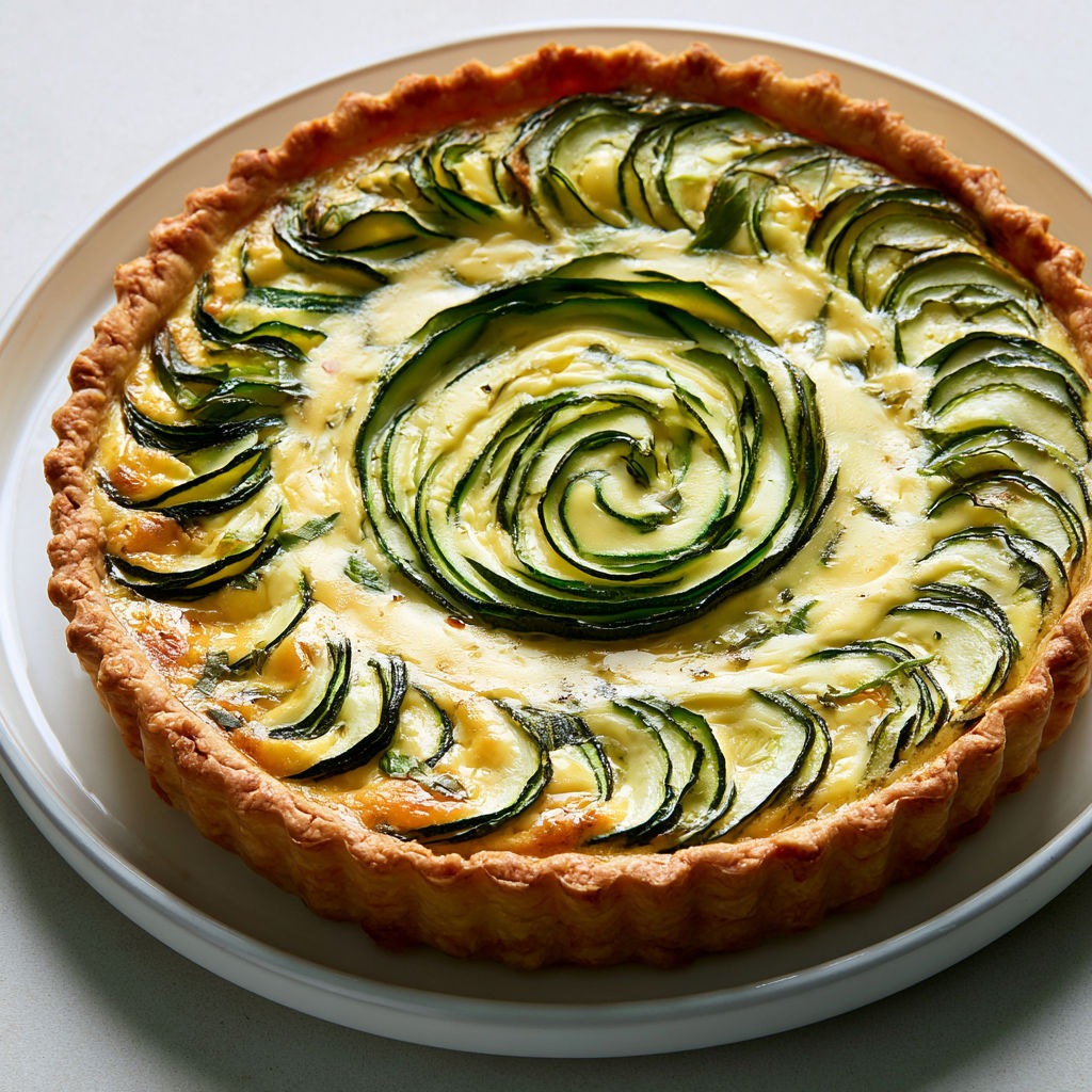 Tarte fleur de courgettes au chèvre et au basilic, un délice aussi beau que bon.