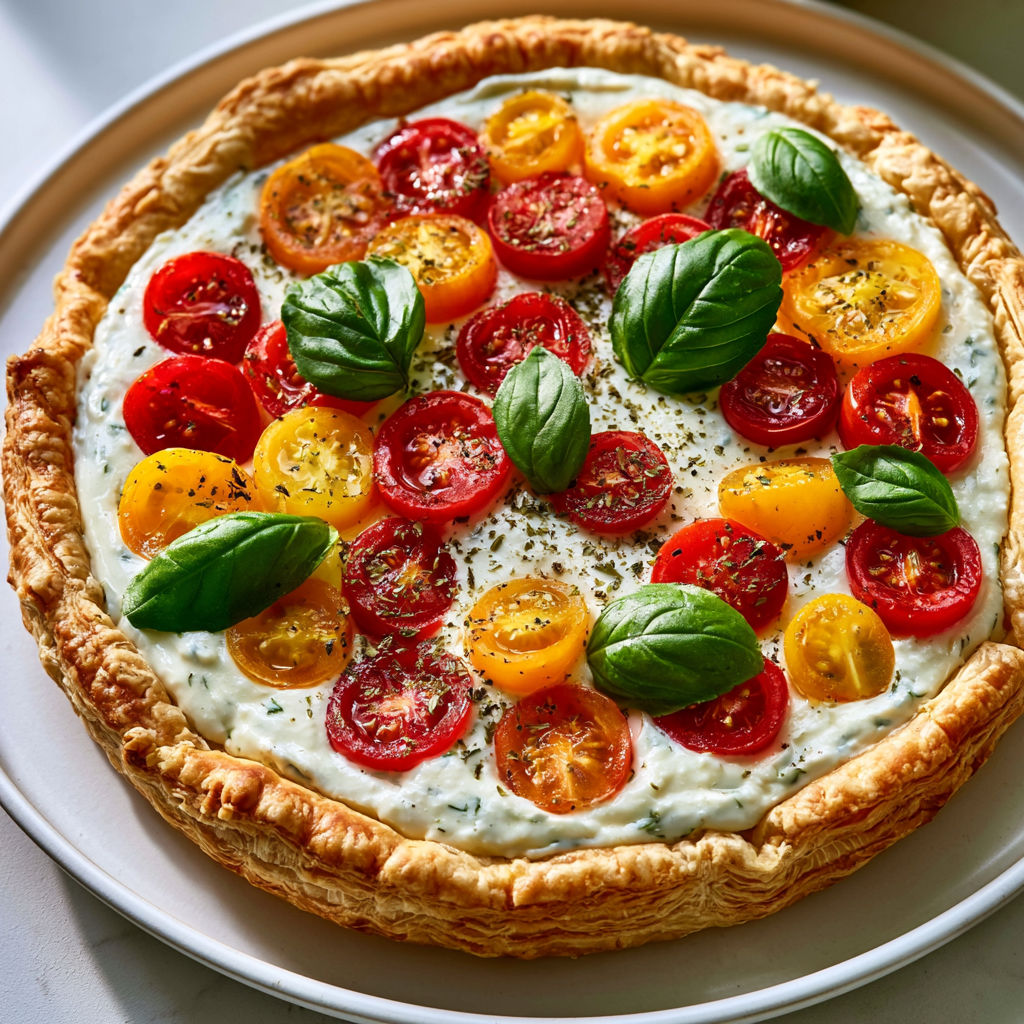 Tarte aux tomates cerises, skyr et fromage frais : la recette fraîche de l’été.