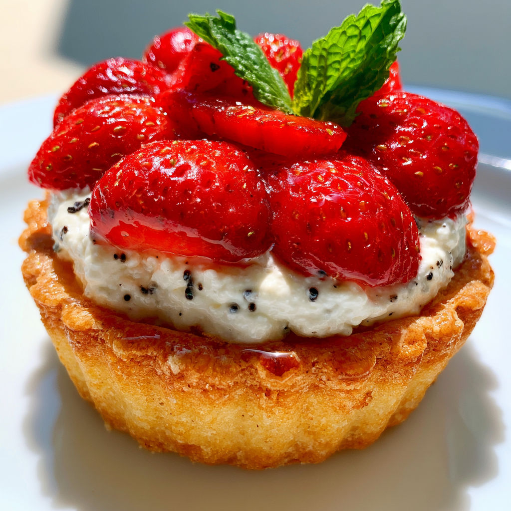 Délicieuse tarte sablée aux fraises fraîches et crème parfumée à la vanille.