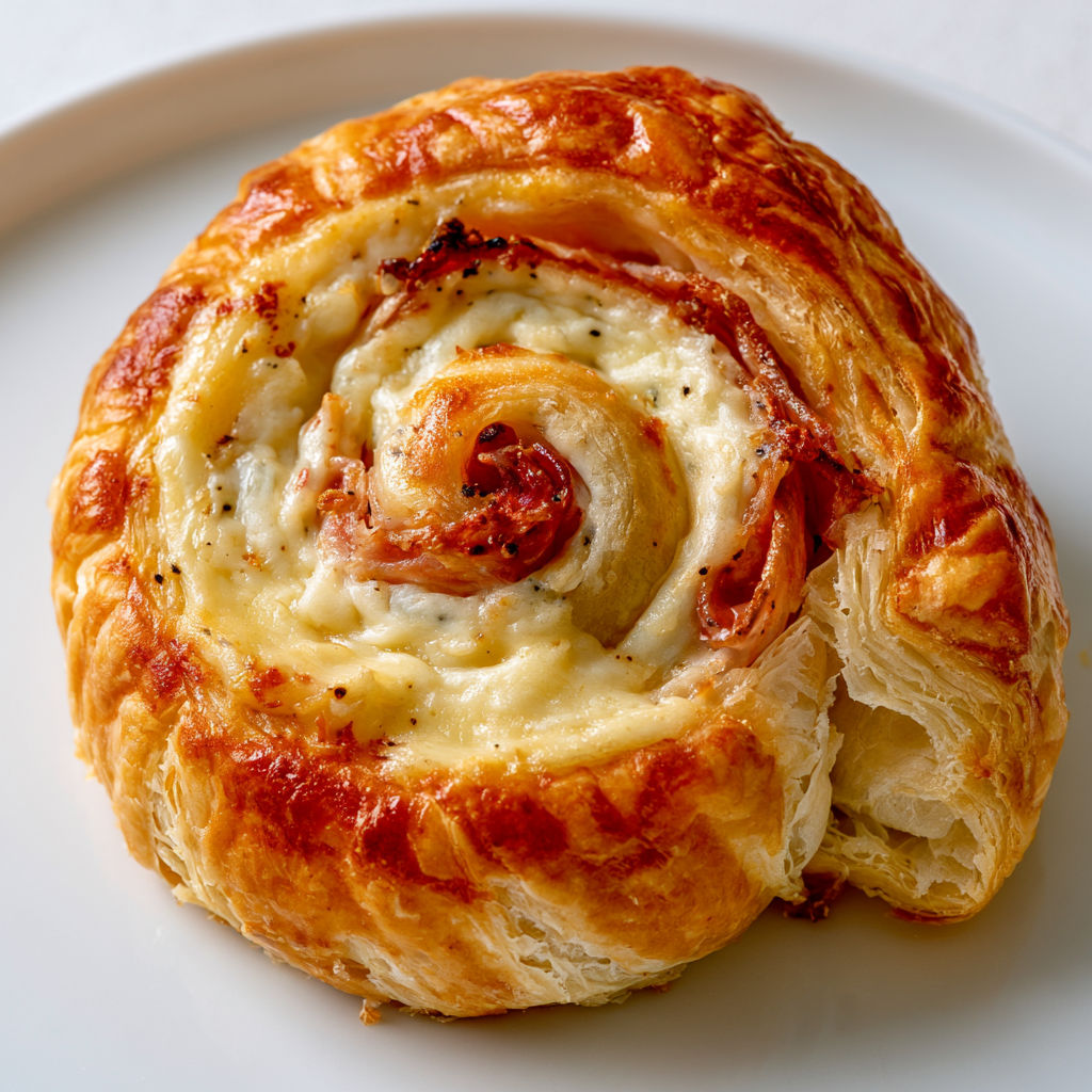 Délicieux escargots feuilletés au fromage gratiné avec une béchamel ultra crémeuse.