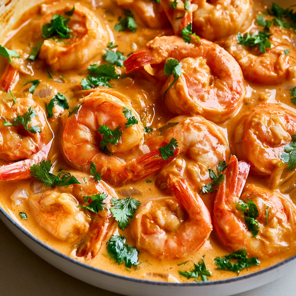 Une recette de Crevettes crémeuses au curry et lait de coco.