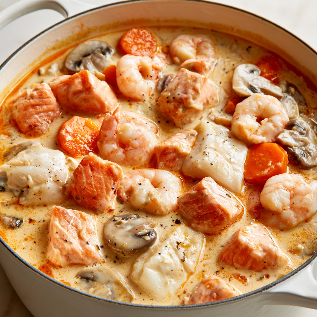 Blanquette de la mer au Cookeo, sauce crémeuse.