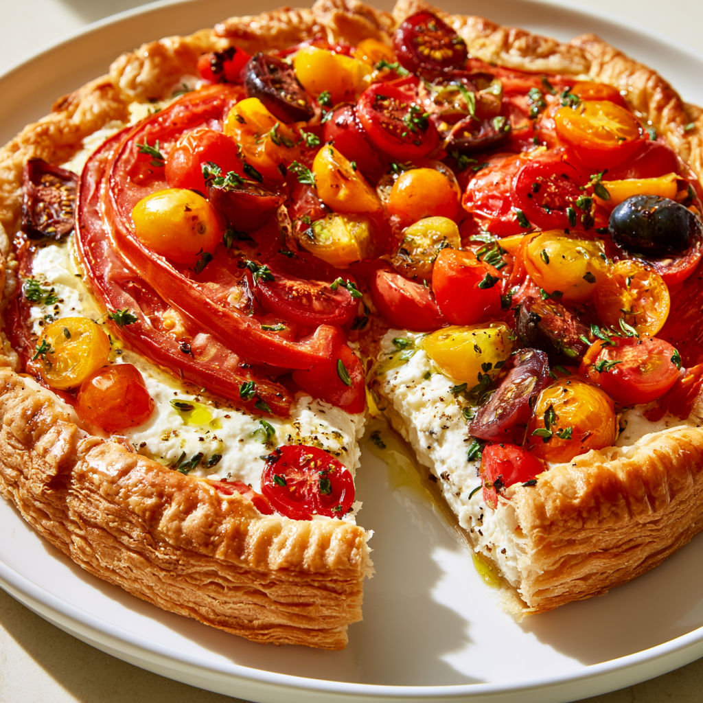 Tarte à la tomate et à la ricotta une recette estivale gourmande et colorée que tout le monde redemande.