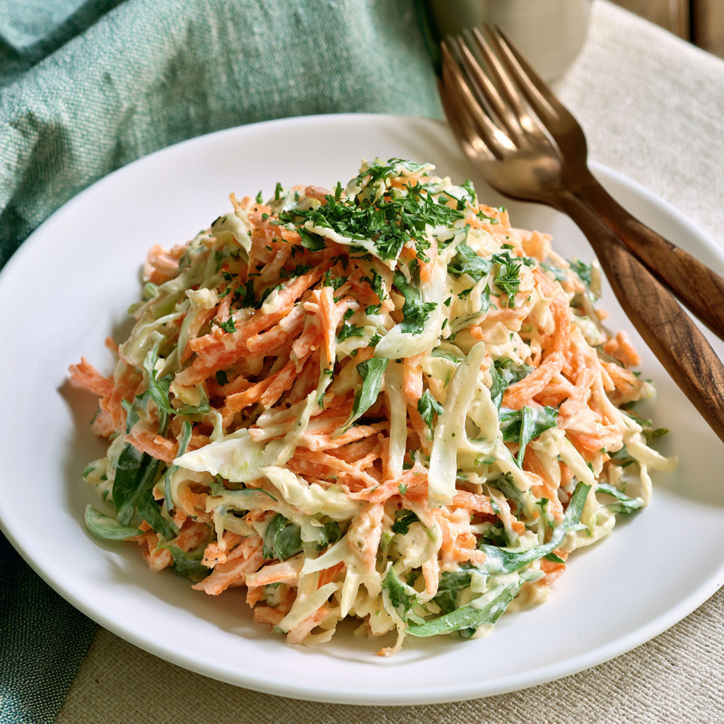 Coleslaw maison aux carottes et fenouil une salade estivale légère, colorée et incroyablement addictive.