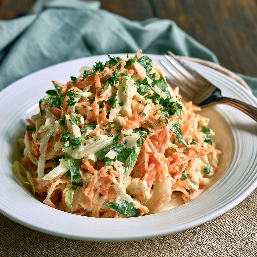 Coleslaw de l’été aux carottes et au fenouil une salade fraîche, crémeuse et ultra gourmande.