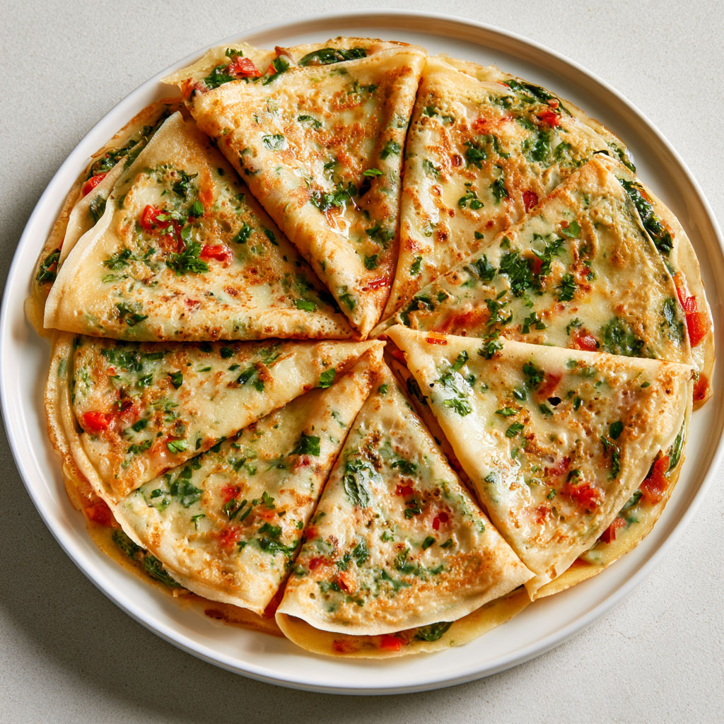 Crêpes salées aux épinards, tomates et lardons une recette colorée, moelleuse et pleine de légumes.