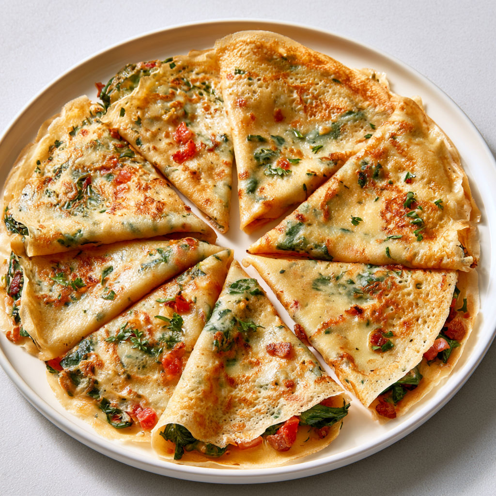 Crêpes aux légumes avec épinards, tomates et lardons une idée simple, gourmande et parfaite pour un repas léger.
