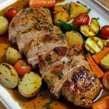 Filet mignon de porc et ses petits légumes