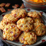 Cookies Salés Bacon, Cheddar Et Oignons Frits