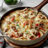 Casserole gratinée à la viande à fondue