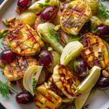 Salade tiède fenouil halloumi