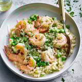 Risotto aux crevettes et pois