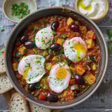 Oeufs pochés aux légumes méditerranéens