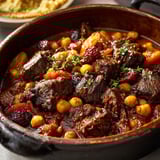 Plat mijoté au boeuf et fruits secs inratable et savoureux.