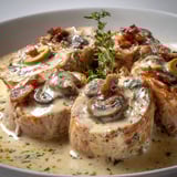 Paupiettes de veau au vin blanc et champignons, une recette savoureuse et délicieuse.