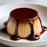 Une tarte au chocolat couverte de sauce chocolat.